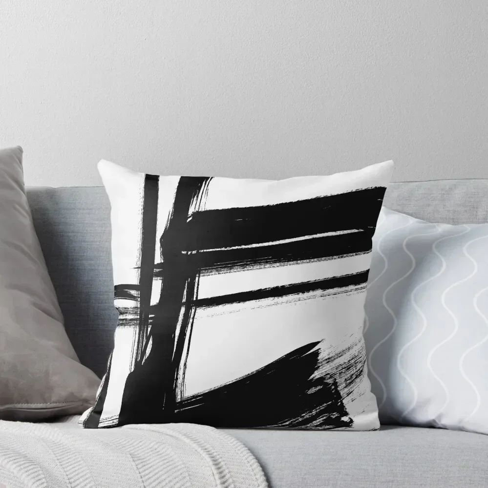 

Black and White Abstract Art, Black Brush Strokes 529a Throw Pillow Anime pillowcases for sofa cushions pillow