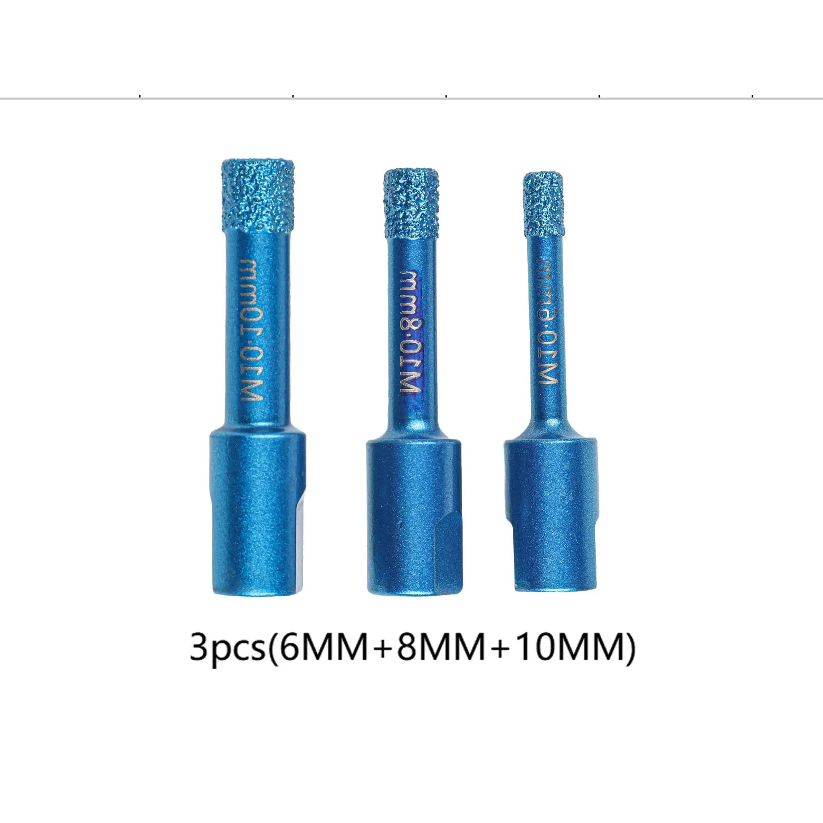 3 ชิ้นเครื่องตัดรู M10 ด้ายแห้งเจาะ Bits สําหรับหินแกรนิตกระเบื้องแก้วหินอ่อนเจาะรูสําหรับเจาะไฟฟ้าเครื่องมืออะไหล่