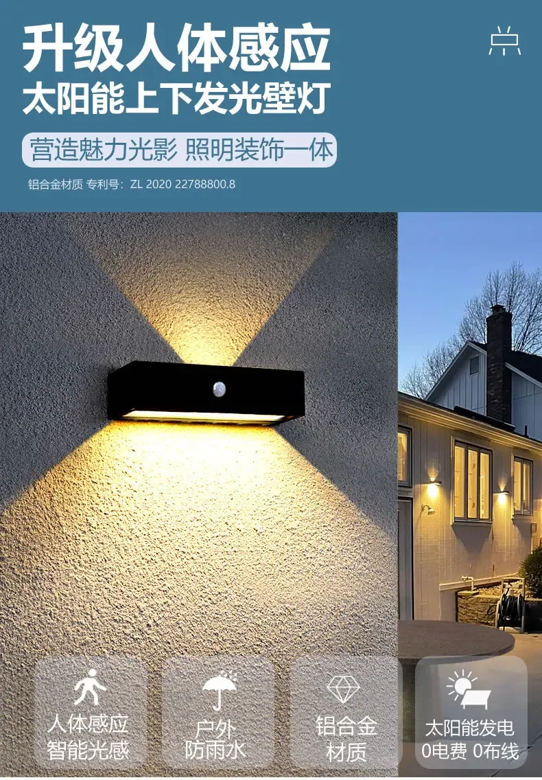 Imagem -06 - Alumínio Alloy Human Body Induction Wall Lamp Outdoor Garden Light Villa e Street Lamp Impermeável Iluminação Doméstica