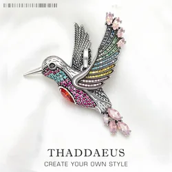 Large Colourful Hummingbird Pendants Autumn Fine Jewelry 925 Sterling Silver Accessorie Bohemia Gift For Women