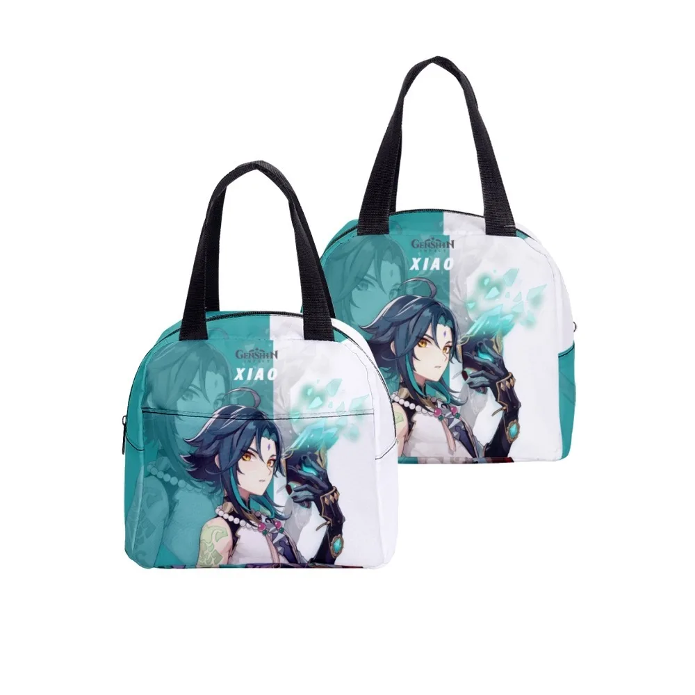Trendy Fashion Game Genshin Impact Student Work Lunchbox Thermal insulation Food Lunch Bag 3D Print Portable Handbags Ice Bags