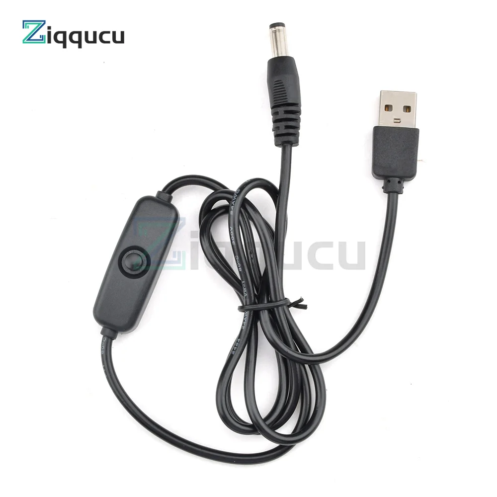 USB Power Boost Line DC 5V to DC 5V 9V 12V Step UP Module USB Converter Adapter Cable with Switch Plug Length 1m