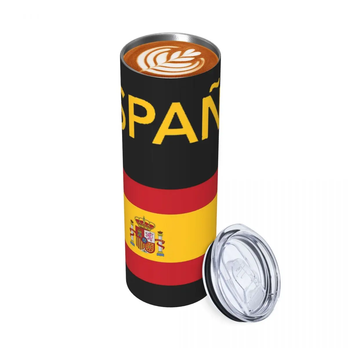 

Стакан из нержавеющей стали с испанским флагом, кружка с вакуумной изоляцией, термохолодная бутылка, соломинка с крышкой, 20 унций