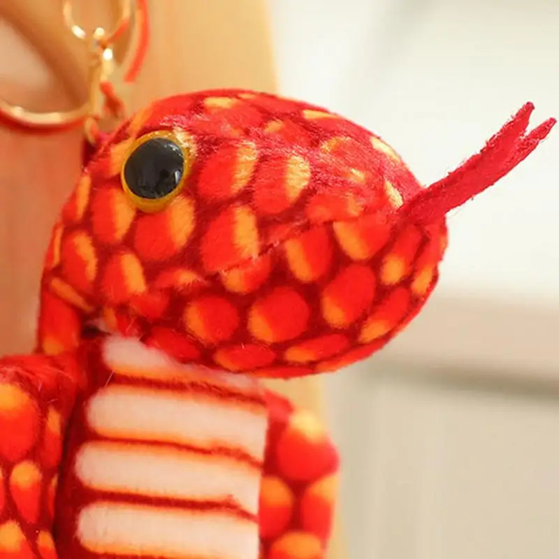 Plush Snake Toy 3.15in Lovely Backpack Snake Keychain Simulated Cobra Rattlesnake Pendant Children Funny Prank Toy