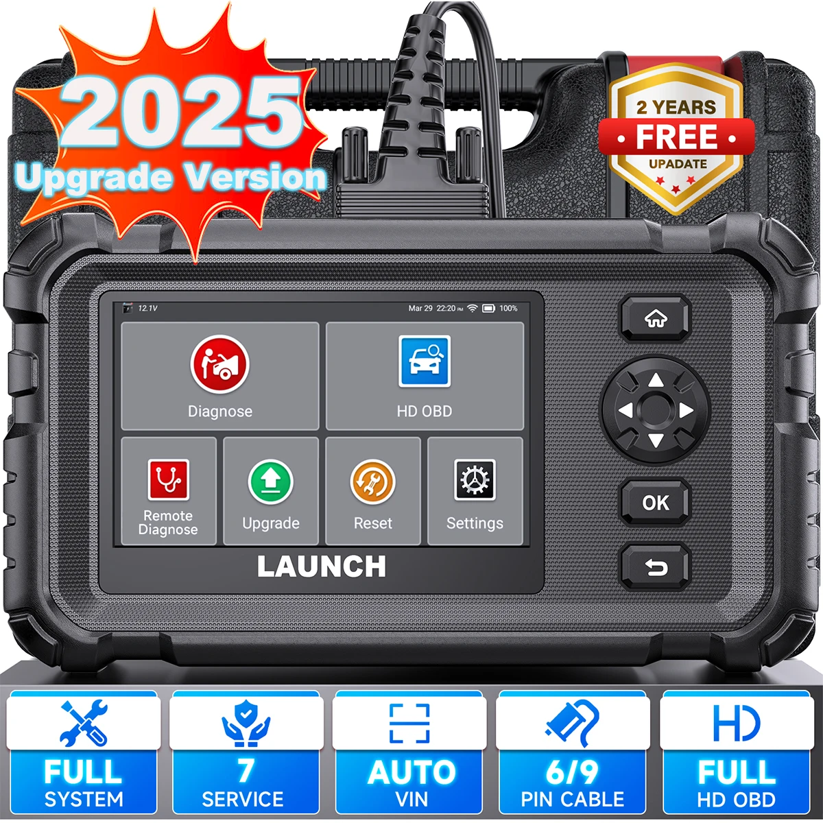 2025 LAUNCH CRP129HD Heavy Duty Truck Engine analyzer Bi-directional Commercial Vehicle All System Oil Reset OBD2 Scanner Tool