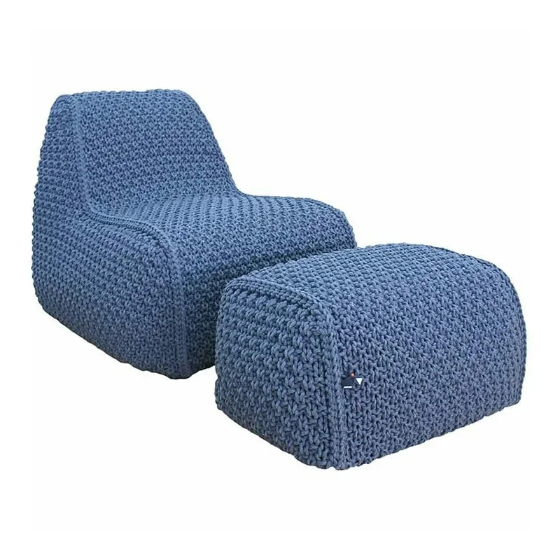 Outdoor garden rope sofa, hotel villa terrace furniture outdoor courtyard waterproof sunscreen mushroom stool