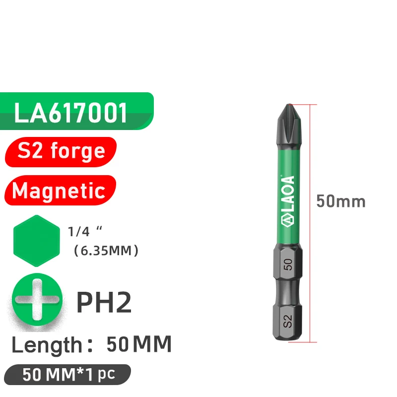 LAOA Sterke magnetische kruiskopschroevendraaier S2 schroevendraaierbit voor elektriciens PH2
