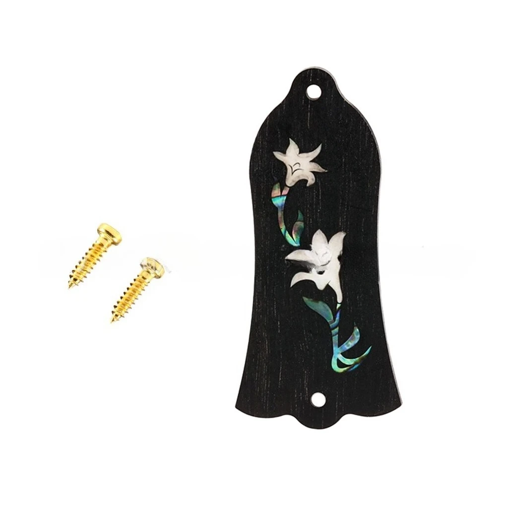 Abalone Mother of Pearl Inlaid Wood Truss Rod Cover Lily Bamboo Flower Veneer Inlay Guitar Neck Rod Cover Electric Guitar