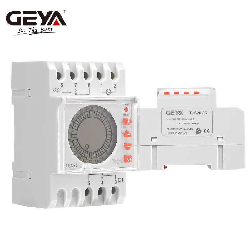 Imagem -02 - Geya-programável Interruptor de Controle de Tempo Led Backlight Timer Sceen Daylight Economizador Eletrônico Temporizador 24 Horas ac 220v 16a 20a