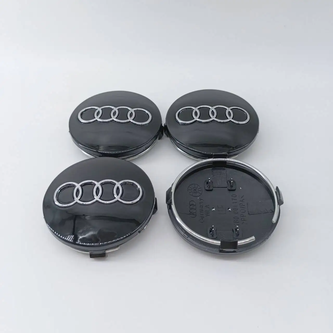 4pcs/lot 60mm Black Wheel Rim Center Hub Caps Emblem for Audi Q3 Q5 Q7 Q8 TT S6 S7 R8 RS5 4B0601170 Auto Decorative Accessories