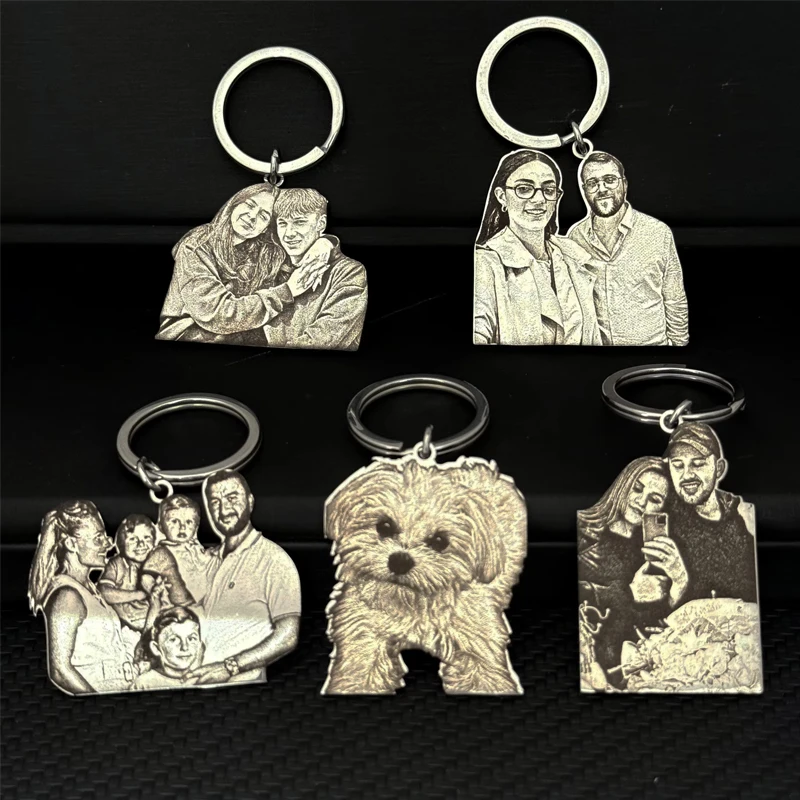 

Брелок с фотографией на заказ, персонализированный брелок из нержавеющей стали с гравировкой для домашних животных, кулон с изображением, брелок на заказ, ювелирные изделия на память для членов семьи