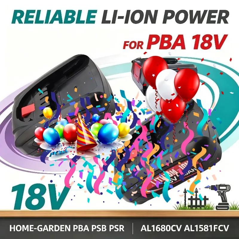 Compatible 18V 3.0Ah Lithium‑Ion Battery For PBA 18V Home‑Garden PSB PSR AL1880CV AL18815CV