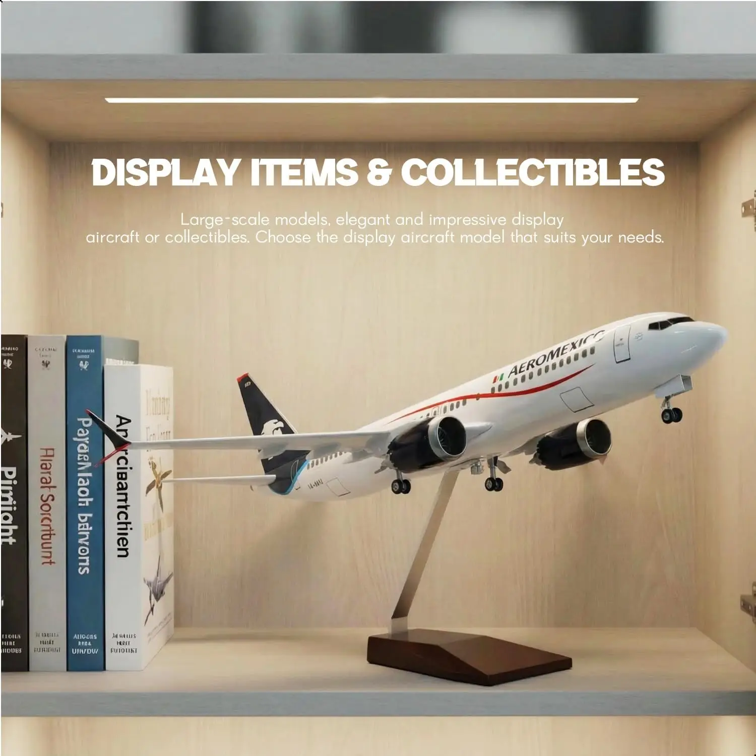

1/85 Large Scale for Aeromexico 737 Resin Airplane Model for Adult Aviation Souvenir Plane Gift, Home or Office Desktop Decor