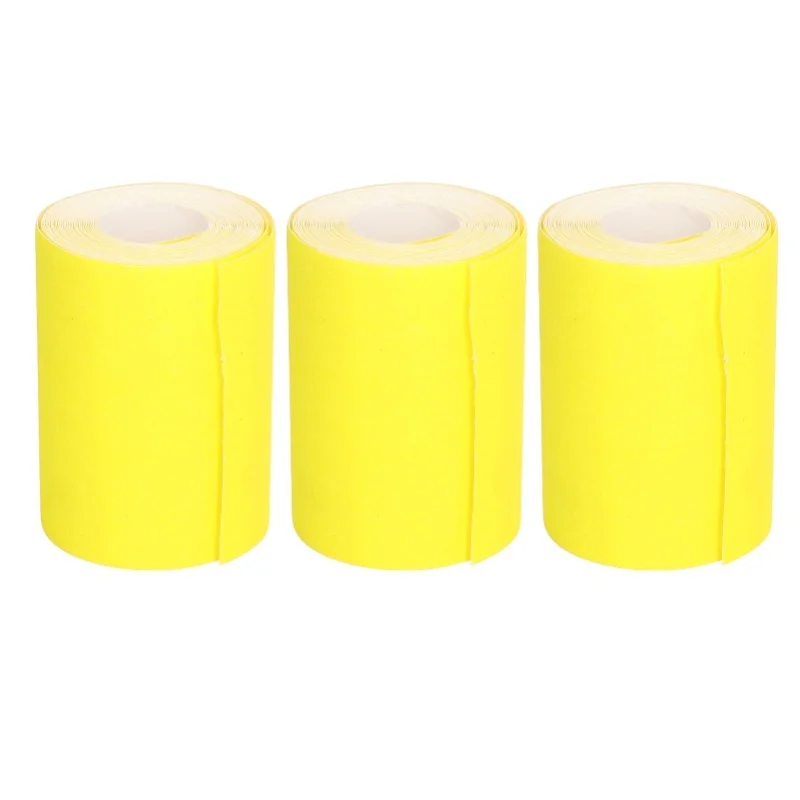 3Pcs Sandpaper Roll 80 Grit Abrasive Polishing Woodworking Aluminum Oxide Sanding Paper Yellow