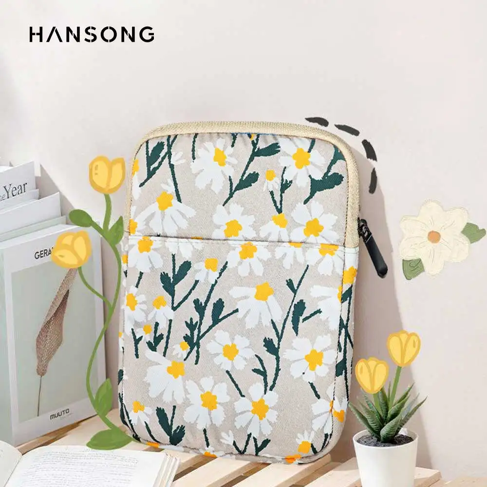

New 7-inch fashionable personalized canvas fresh chrysanthemum Sleeve Case for 6" Kindle/Kindle Oasis/Kobo E-Reader