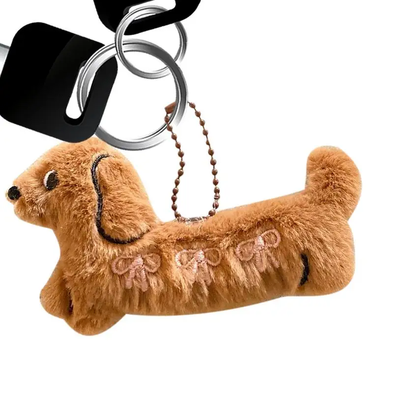 

Animal Keychain Dachshund Plush Keychain Stuffed Puppy Cartoon Keyring Backpack Decoration For Classroom Graduation Birthday