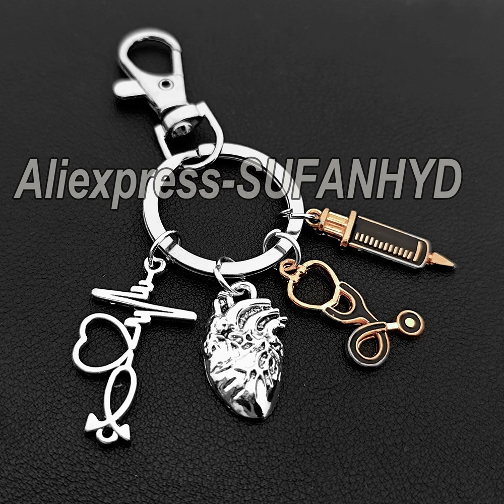 Heart Pendant Keychain Medical Anatomy Keychain Heart-shaped Keychain Doctor and Nurse Bag Chain Jewelry Gift