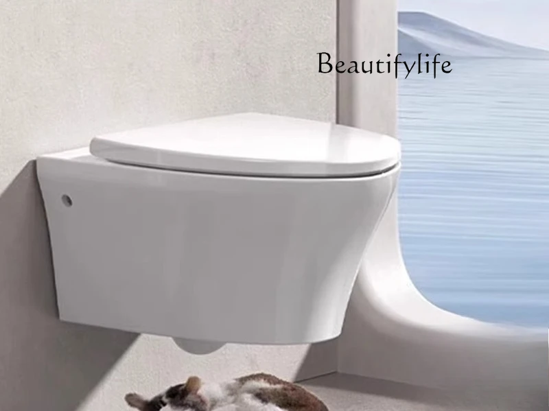 

Stylish wall-mounted toilet Recessed hidden water tank Household bag Installation toilet