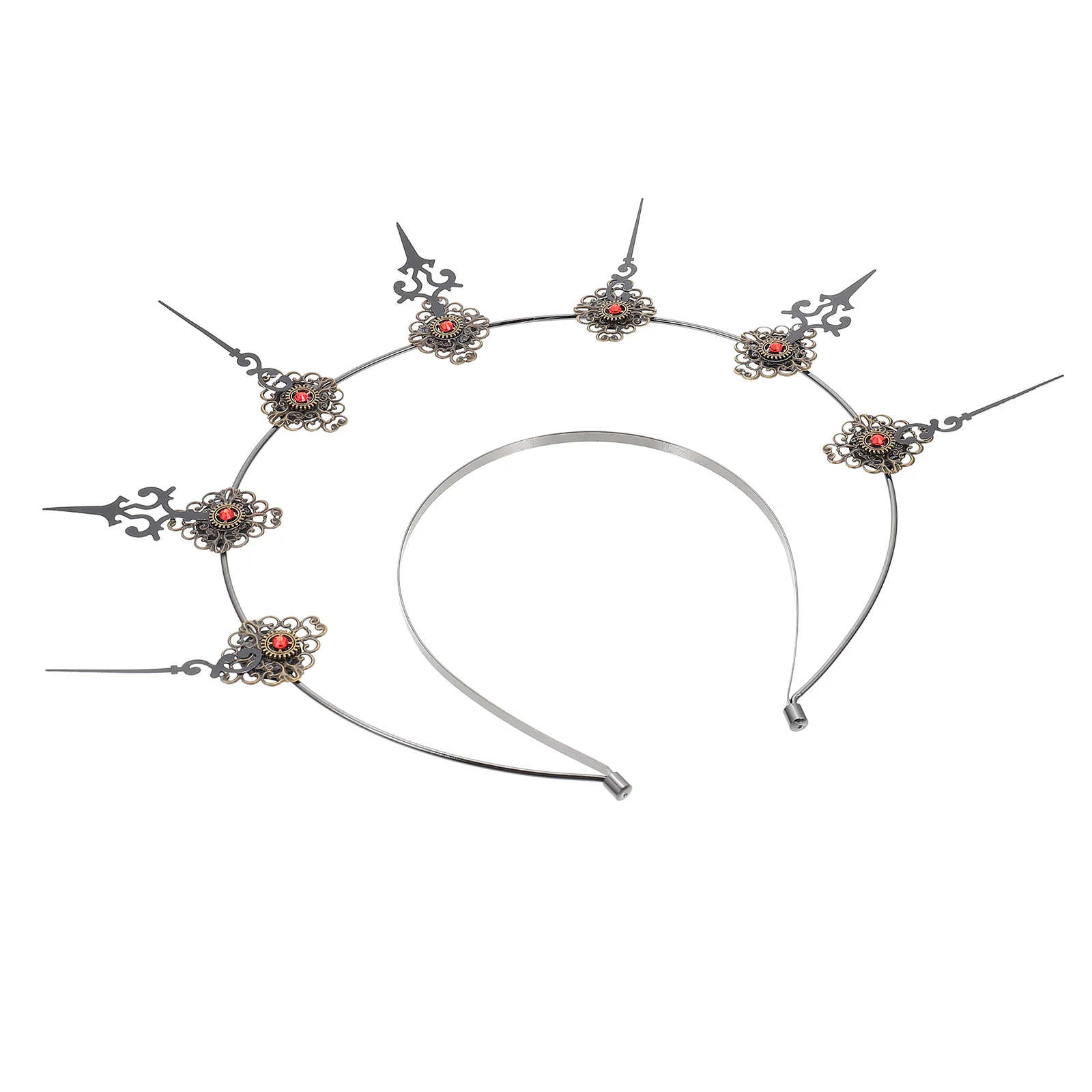 

Gothic Crown Hair Hoop Elegant Metal Styling Accessories Decorative Banquet Party Travel Photo Props Comfortable Sturdy