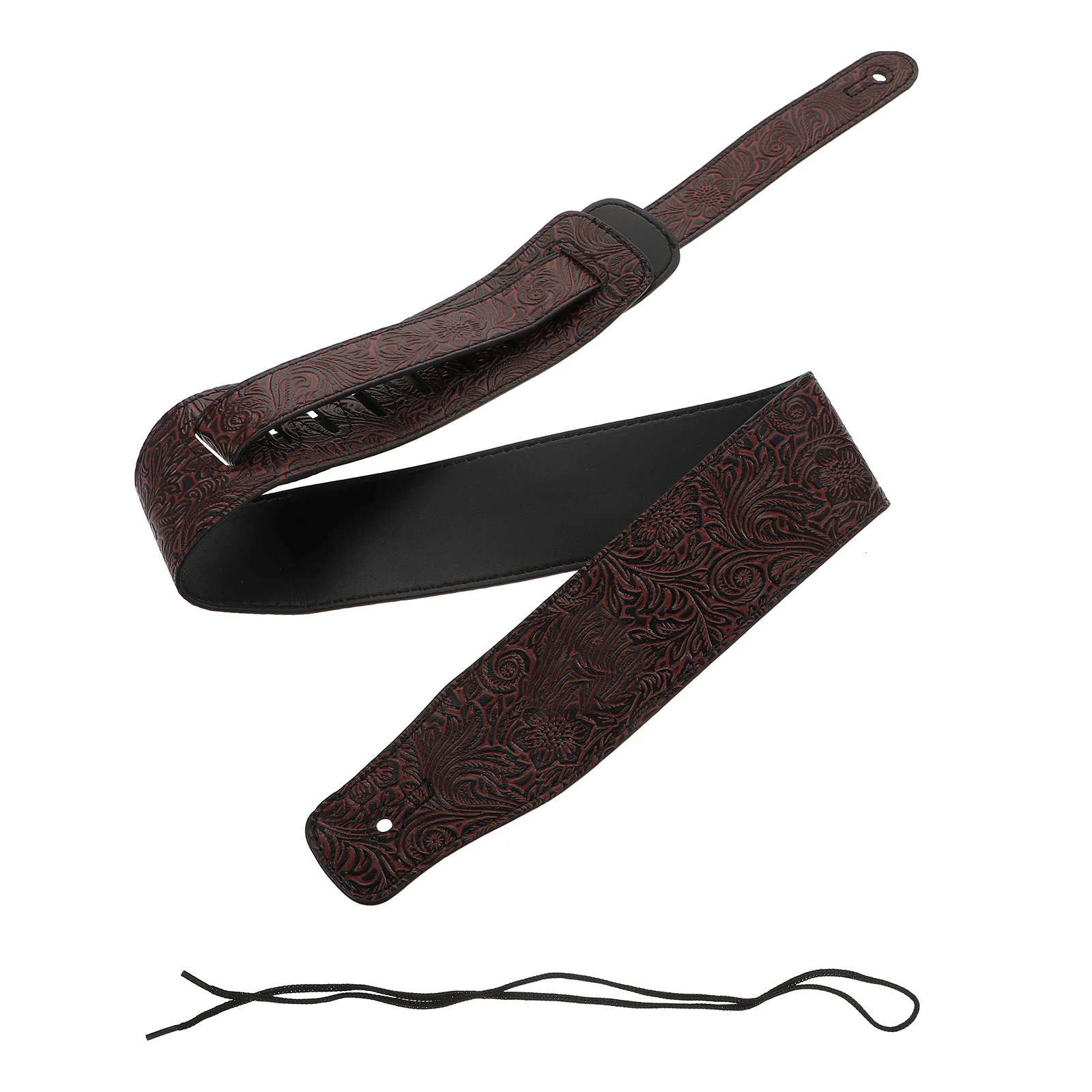 

Guitar Strap Electric Portable with Sling Red Pu Patterned