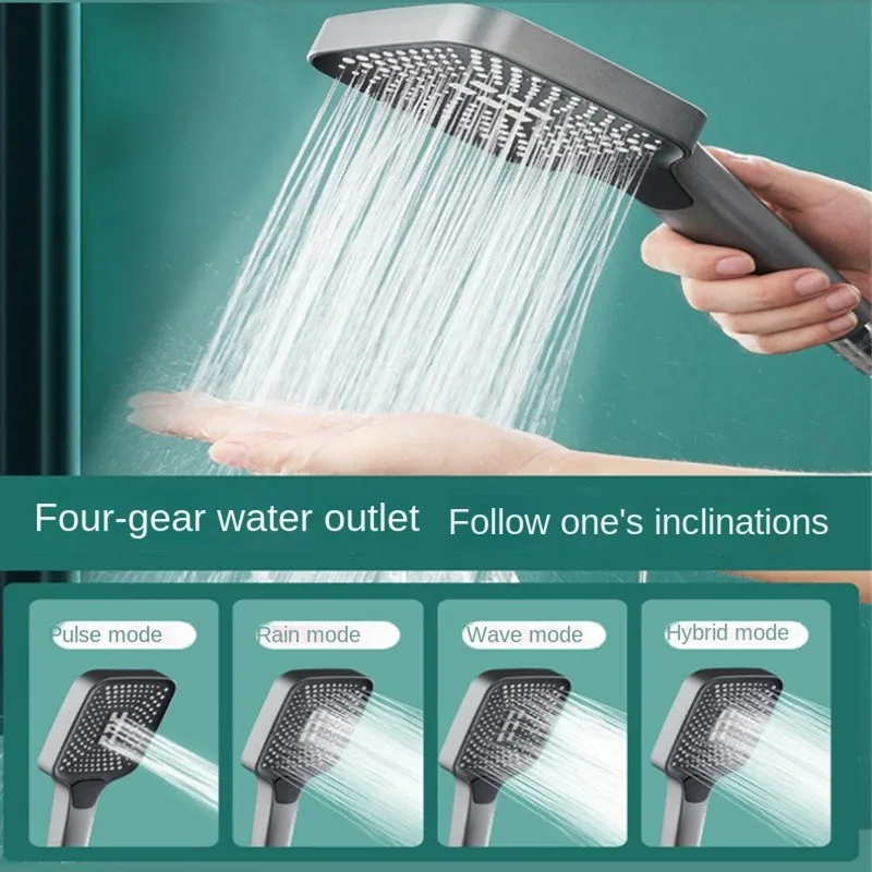 4 Mode Adjustable Rainfall Shower  Large Flow Showerhead High Pressure Water Saving Shower Mixer  Bathroom Accessories