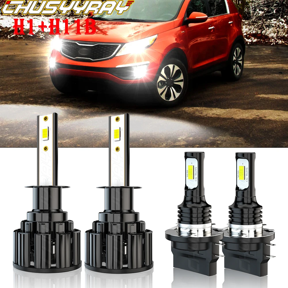 

CHUSYYRAY Car Lights Combo H1H11B LED Headlight Bulbs Kit High Low Beam Compatible For Kia Sportage 2011-2016 Car accsesories