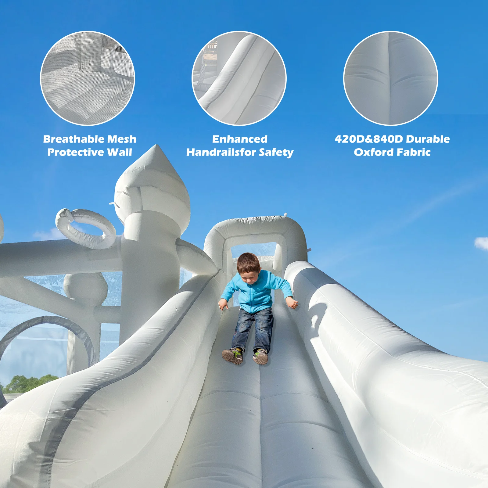 4M Oxford Kids Bouncy Castle Inflatable Halloween Decoration Outdoor Bounce House With Ball Pit Pool For Party Event Celebration