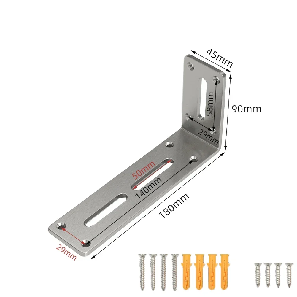 Stainless Steel 90 Degree Angle Bracket Corner Brackets Joint Bracket Fastener Furniture Door Cabinet Screens Wall With Screws