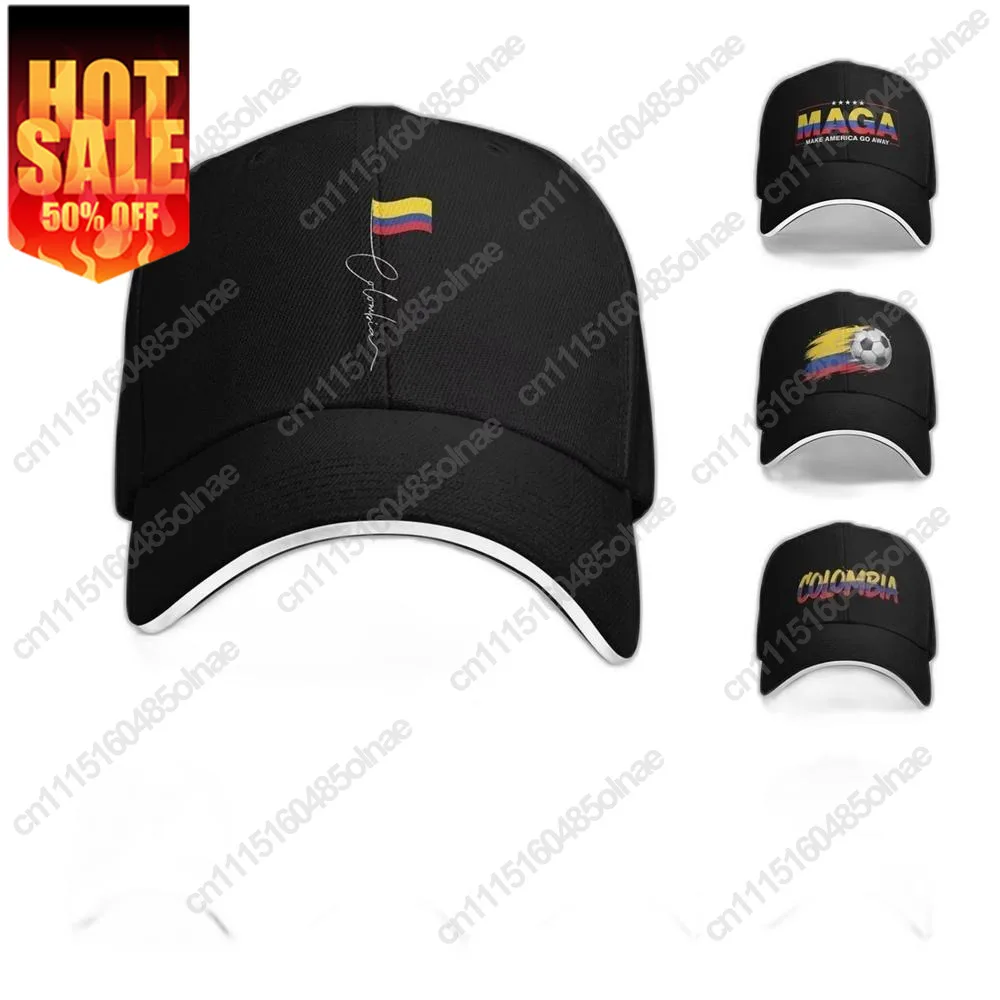 Women Men Colombia Signature Colombian Flag Outdoor Hat Sun Casual Baseball Cap Snapback Sunshade