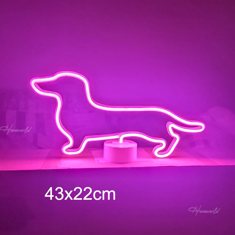 Imagem -02 - Cão Sinal de Néon Luz Led Modelagem Animal Decoração da Lâmpada Nightlight Ornamentos para Casa Quarto Festa Casamento Aniversário Férias