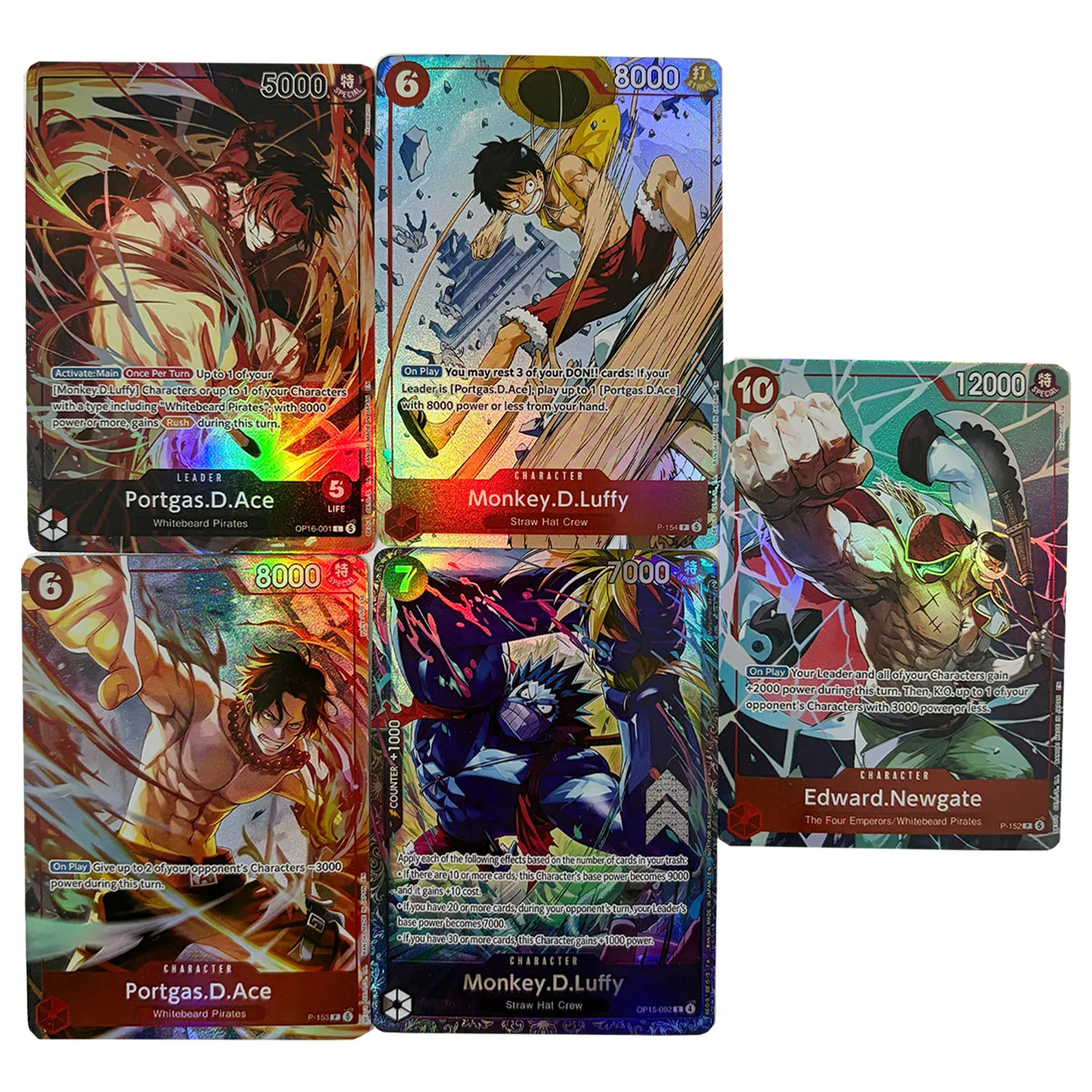 5Pcs/set Diy Self Made One Piece Luffy Parallel Painting Collection Card Refraction Color Flash Edward Newgate Anime Card Gift