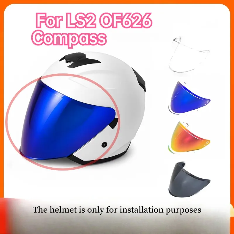 OF626 Visor for LS2 Compass half helmet mirror motorcycle sun protection electroplating day and night universal