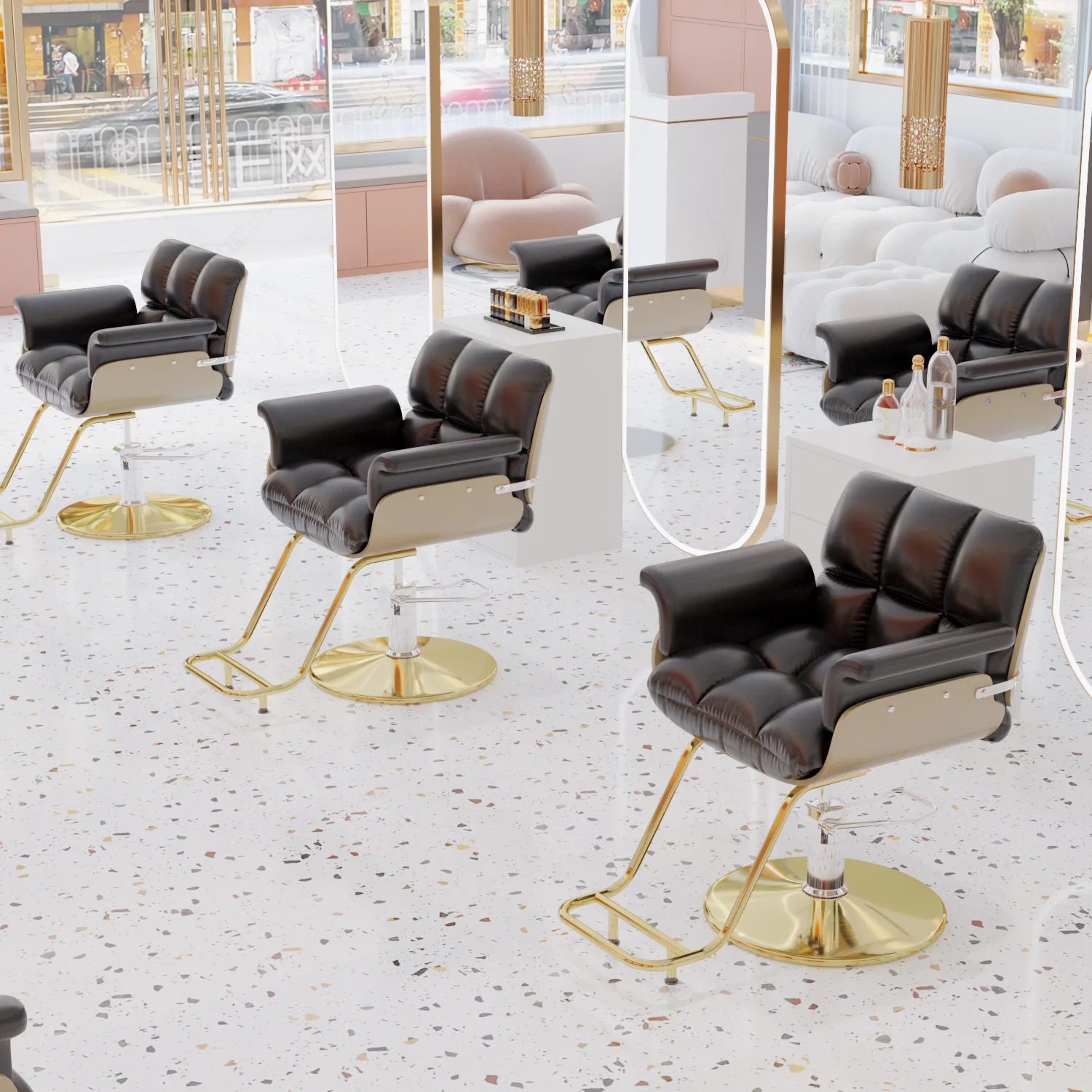 Professional Barber Chair Makeup Tattoo Ergonomic Shampoo Beauty Salon Chair Lounge Reception Desks Stoel Hair Salon Furnitur AA