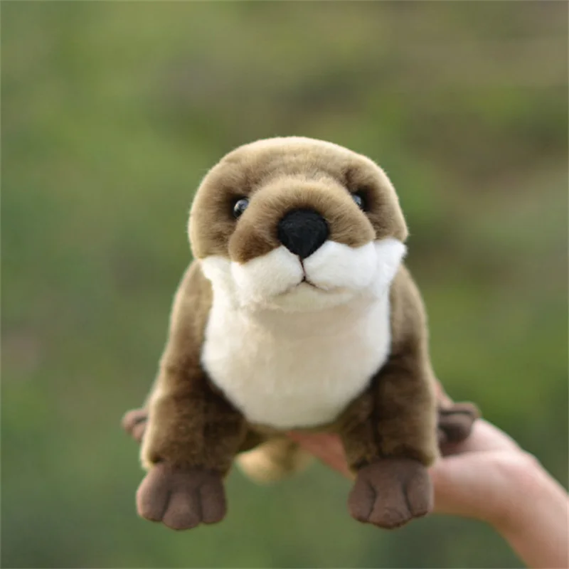 Jouet en peluche de Simulation de loutre 46cm, Animal en peluche réaliste, poupée douce pour enfants, cadeau d\'anniversaire et de noël