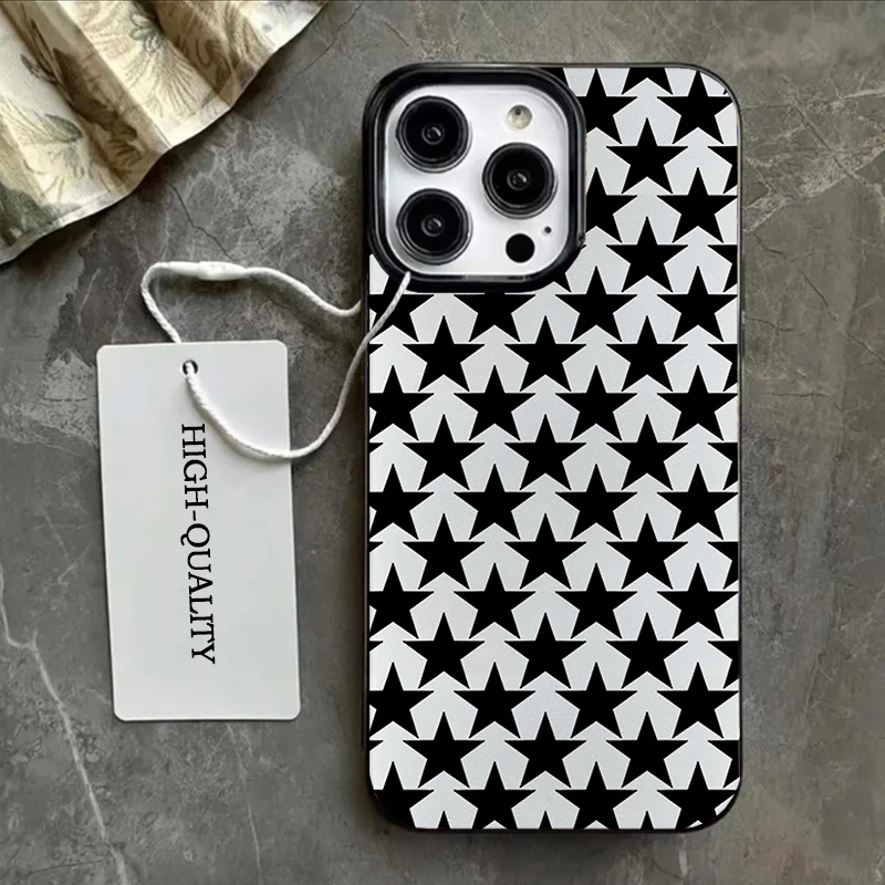 Korean Black White Stars Art P - Phone Cases Art review and price