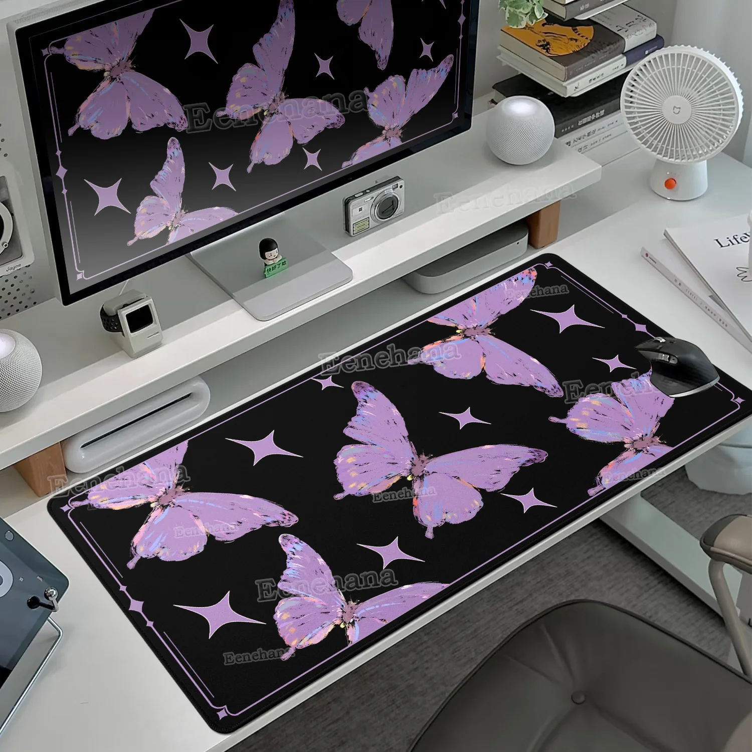 

Art Butterfly Style Large PC Gaming Mouse Pad Non-Slip Computer Laptop Desk Office Home for Woman XXL Gamer Accessories for Girl