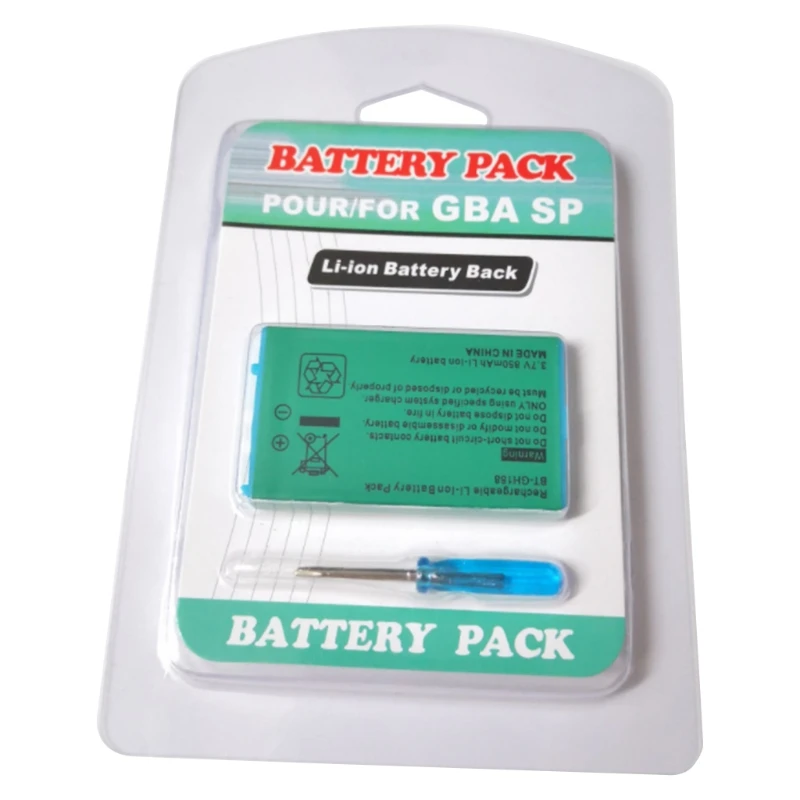 New For Game GBA SP 850mAh Rechargeable Lithium-ion Battery&Screwdriver Kit for Boy Advance / GBA SP  Replacement Battery