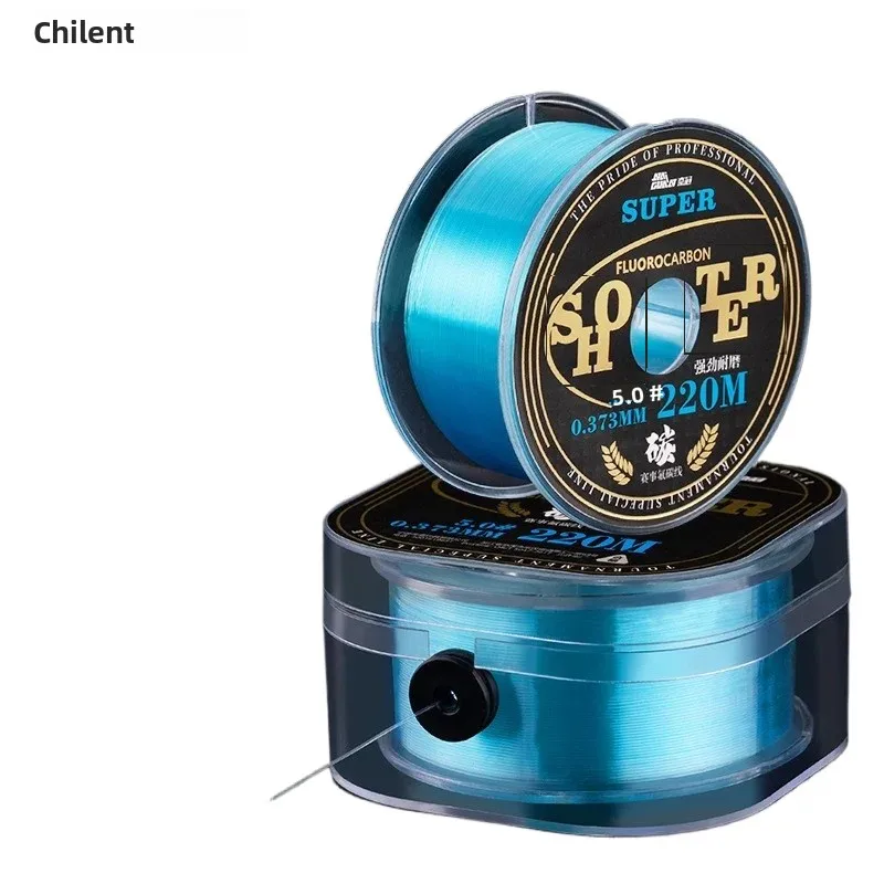 Línea de pesca con revestimiento de fluorocarbono de 220M, 0,10mm-0,47mm, 3.53LB-30.86LB, línea líder de fibra de carbono, señuelo de pesca, línea de hundimiento Japa