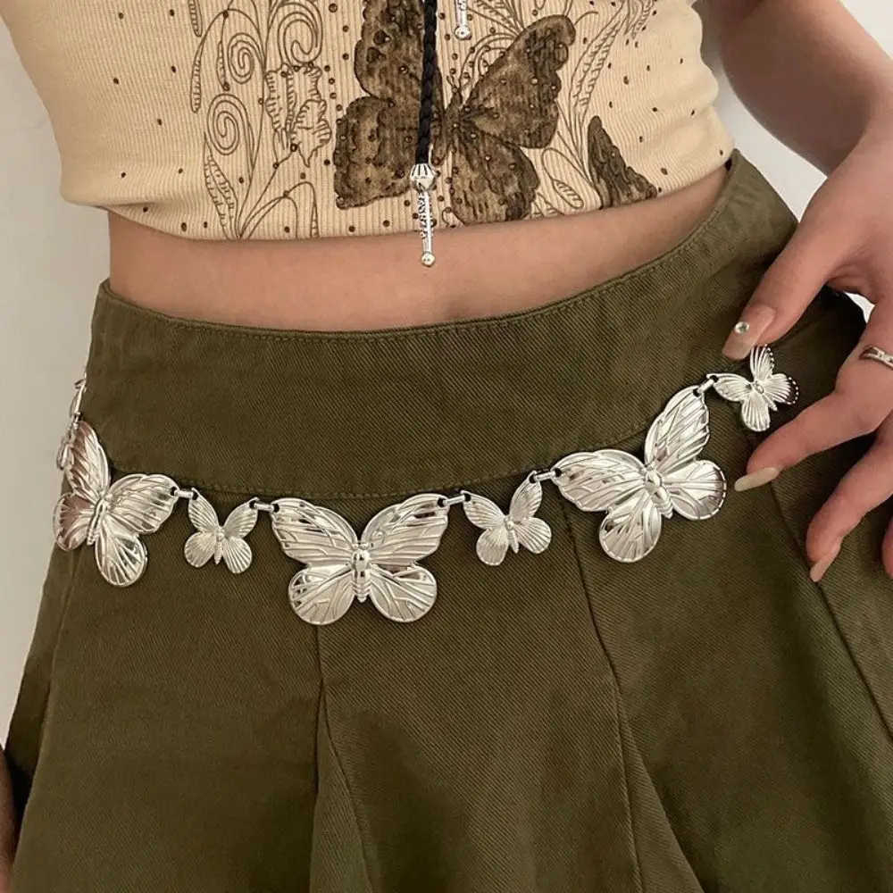 Retro Ethnic Style Waist Chain Metal Silver Bohemian Versatile Belt Dress Decoration Sweater Chain