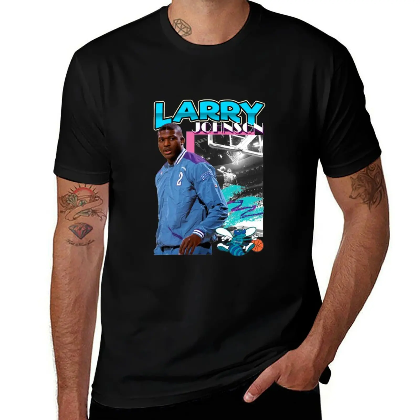 Larry Johnson T-Shirt Breathable Workout Short Sleeve Top T-Shirt