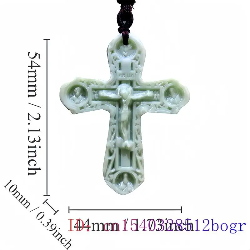 Natural Real Jade Cross Pendant Necklace Luxury Accessories Designer Charm Gift Carved Jewelry Vintage Stone Chinese Amulet