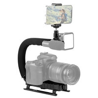 PULUZ U/C Shape Portable Handheld DV Bracket Stabilizer Kit with Cold Shoe Tripod Head & Phone Clamp & Quick Release Buckle