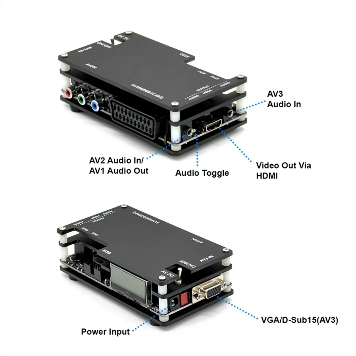 V1.7 Open Source Scan Converter -Compatible Adapter for PS2 for PC Engine Retro US PLUG