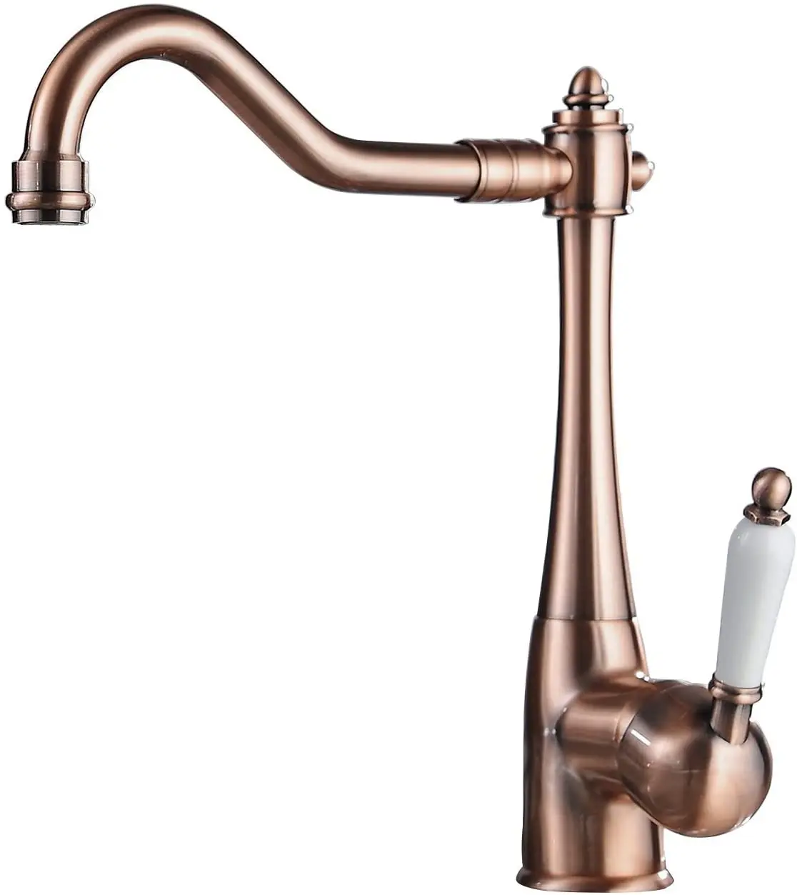 

Top Quality Kitchen Sink Faucet Copper Traditional Period One Lever One Hole Mixer Tap 360° Degree Swivel Wet Bar Sink Faucet