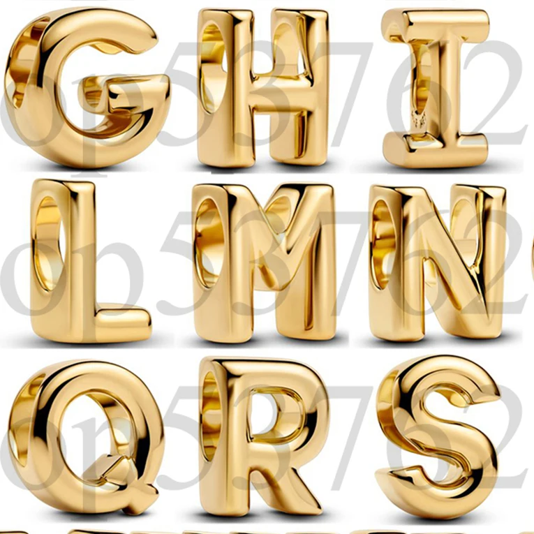 925 Sterling Silver Bead Letter A B C D E F G H I J K L M Alphabet Mini Charm Fit Fashion Women Bracelet Bangle Gift DIY Jewelry