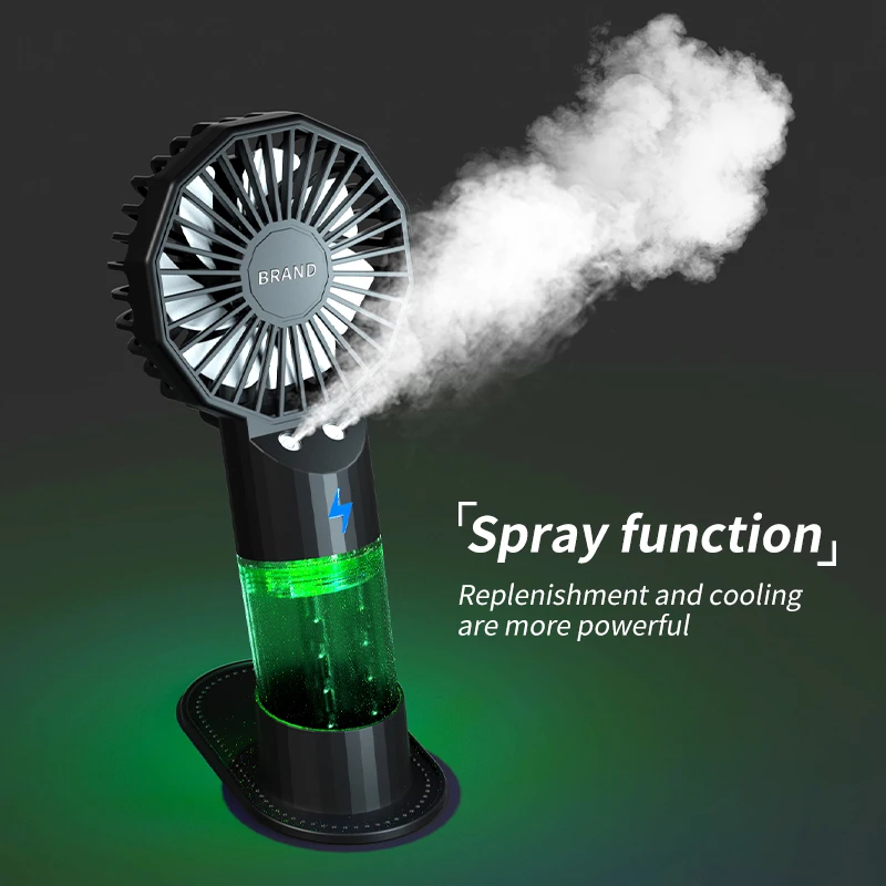 Portable Hand-Held Humidification Spray Small Fan Dormitory Mini Usb Charging Outdoor Hand-Held Spray Fan Water Replenishment
