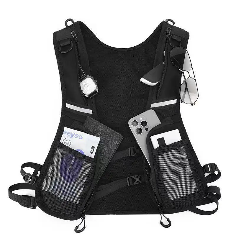 Lightweight Running Vest Backpack Breathable Multi Pockets Reflective Strips for Marathon Hiking Camping Unisex