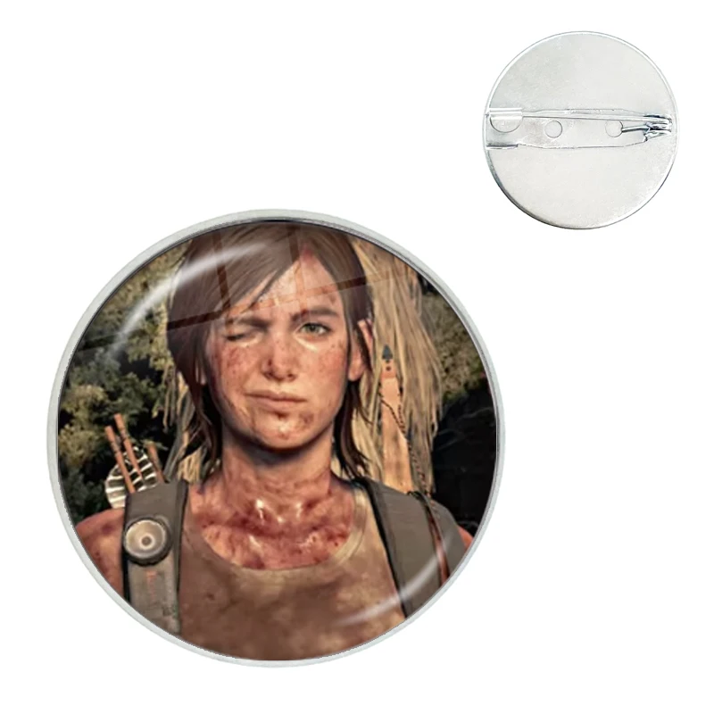 Pop Game The Last of us Ellie Williams Kawaii Funny Meme Glass Gems Metal Pin For Clothes Hat Accessories