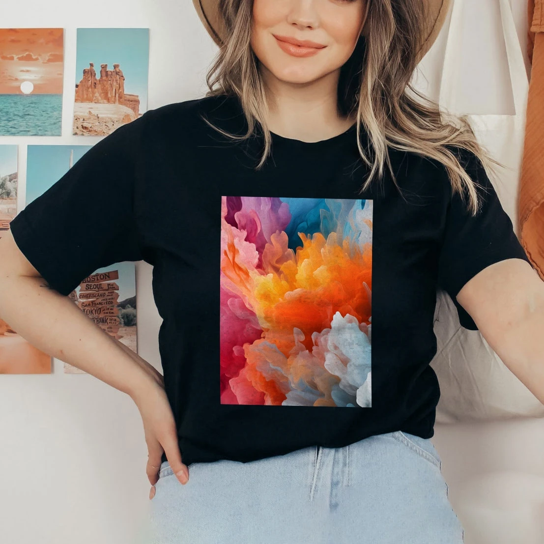 

Summer Casual Short Sleeve T-Shirt Lightweight Fabric Loose Fit to Beat the Heat Crew Neck, Suitable for Beach, Picnics or Walks