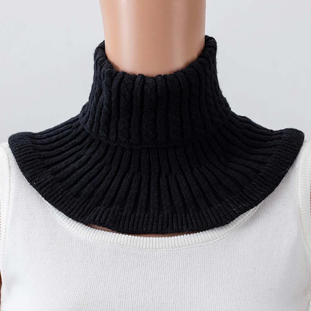 Knitted Neck Collars Wool False Collar Neck Scarf Solid Color Woolen Ornaments Fashion Women Fake Collars